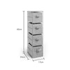 4 Tier Grey Storage Cabinet Drawers With Quilted Velvet Baskets Boxes