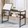 Industrial Writing Table Vintage Rustic Furniture Metal Drafting Computer Desk