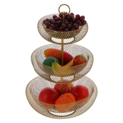3 Tier Metal Fruit Bowl Basket Display Storage Holder Stand Vegetable Cakes Rack