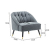 Scallop Back Armchair with Button Tufted Lounge Chair Living Bedroom Sofa Stool