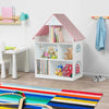 Children Kids Wooden Doll House Bookshelf Bookcase Storage Display Shelving Unit