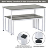Kitchen Dining Table and 2 Bench Set Garden Bench Sturdy Metal Frame Industrial