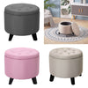 Chesterfield Storage Footstool Ottoman Round Button Tufted Top Stool Entryway UK