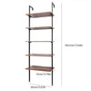 5 Tier Ladder Style Shelving Unit Reclaimed Wood Metal Lean Display Shelves