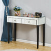 Bedroom 1/2 Drawers Mirrored Glass Dressing Table Cushioned Stool Mirror Set UK