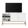 TV Cabinet Wooden TV Stand TV Console White Media Unit with Shelves and Doors