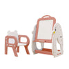 Kid Art Easel Play Table&Chair Set Toddler Drawing Board Bookshelf Storage Shelf