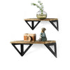 Rustic Industrial Style Wooden Metal Wall Floating Shelf Storage Shelving Unit