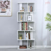 5 Tiers White Display Book shelf S Shaped Shelves Corner Storage Free Stand Unit