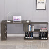 L-shaped Computer Desk Corner PC Table Workstation Home Office Shelves Rotatable