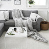 Wool Winter Warm Hand Woven Blanket Chunky Cable Knit Sofa Chair Blanket Grey