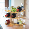 Relaxdays Bamboo Wine Rack, Holder for 9 Standard Bottles, Original Design,