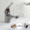 Modern Bathroom Taps Basin Sink Mono Mixer Chrome Cloakroom Tap with 2 Hoses