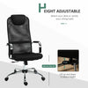 Vinsetto Office Chair Mesh Fabric Swivel Desk Chair Home Study with Wheel, Black