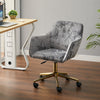 Velvet Office Chair Swivel Computer Desk Armchair Adjustable Padded Seat Home UK