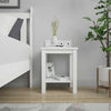 2 Tier Bedside Table MDF Wood Small Nightstand Unit White Mat Painted With Shelf