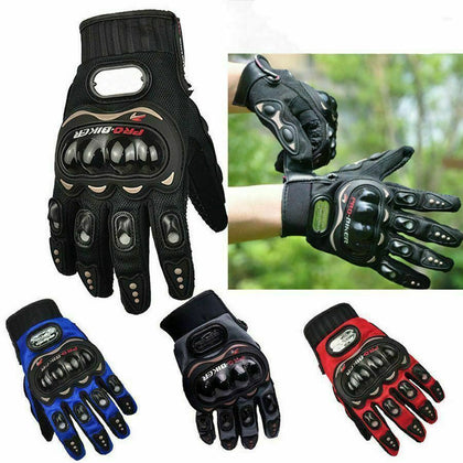 Carbon Fiber Hard Knuckle All Touchscreen Biker Motorbike Motorcycle Gloves L-XL