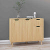 Oak Mid-Century Modern Sideboard Cupboard Doors Shelf Storage Side Cabinet Hall