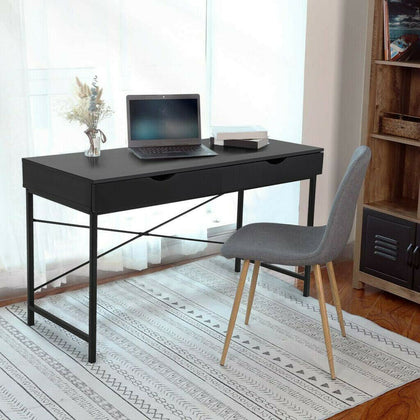 Home Office Desk Computer Desks Table Study PC Laptop Writing Desk 2 Drawers