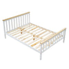 Solid Wooden Pine 4FT6 Double Bed Frame White Slatted Bedframe Bedroom Furniture