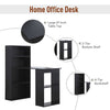 120cm Computer Desk Bookshelf Writing Table Workstation 6 Shelves Black