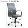 Executive Office Chair Swivel Ribbed High Back Leather Chair Computer Desk Chair