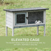 Elevated Indoor Outdoor Wooden Rabbit Hutch Hinged Asphalt Roof Removable Tray