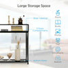 Console Table X-Shaped Sofa Side End Table w/2 Compartments & Storage Shelf