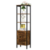 Tall Cabinet 4-Tier Storage Cabinet Door Adjustable Shelf Display Living Room