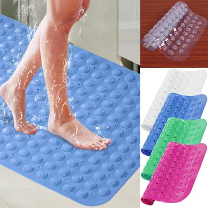 Large Strong Suction Anti Non Slip Bath Shower Mat PVC Foot Massage Bathroom Rug