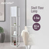 Shelf LED Floor Lamp Light Fabric Shade Open Storage Bedroom Livingroom Modern