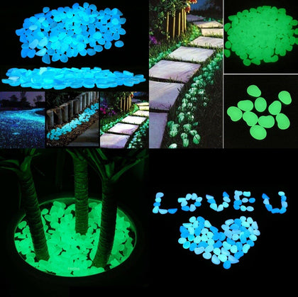 Large Pebbles Stones Glow in the Dark Home Garden Walkway Aquarium Fish Tank UK