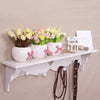 Heart Shaped Floating Wall Shelf Bookshelf Display Storage With Coat Hooks Set