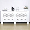 Mondeer Radiator Cover Wall Cabinet MDF Wood Grill Shelf White Rhombic Bars XL