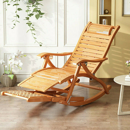 Ergonomics Massage Rocking Chair Extra Comfortable Sun Lounger Stool Adjustable