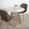 40 inches Round Marble Dining Table with Golden Chrome Legs Living Room Kitchen