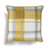 Ochre Eyelet Curtains Balmoral Tartan Check Lined Mustard Ring Top Curtain Pairs