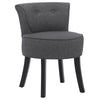 Upholstered Round Stool Dressing Table Chair Scroll Backrest Seat Wooden Legs