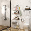 Mondeer 6 Tier Metal Storage Rack with 8 Hooks Height Adjustable Kitchen Silver
