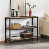 Vintage Console Table Industrial Hallway Table with 3 Shelves for Living Room