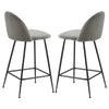 2er Barstool Breakfast stool Metal+Velvet Counter Bar Chair Faux Bar Stool