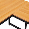 L-shaped Corner Computer Desk Office Workstation Metal Leg Home Table&Stand MDF