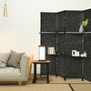 4-Panel Room Divider 180cm Folding Privacy Screen W/ 2 Removable Display Shelves