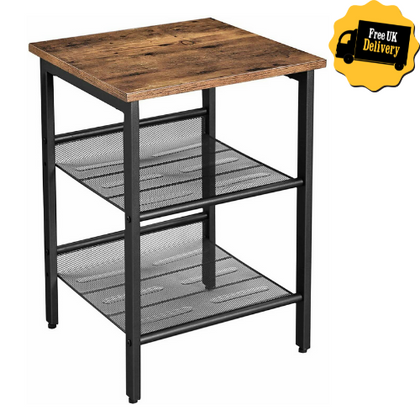 Industrial Style Side Table End Small Cabinet Vintage Bedside Unit Nightstand