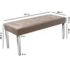 Mink Velvet Dining Bench with Chrome Legs - Seats 2 - Jade Boutique JAD031