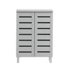 2 Door Shoe Cabinet Stand Rack Storage Cupboard Sideboard Console Hall Unit Grey