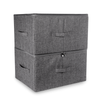 Fabric Storage Boxes with Zip Lid Set of 2 Bathroom & Office Organisation Pukkr