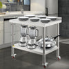 Stainless Steel Work Prep Table Kitchen Work Table 24x15in w/ 4 Casters