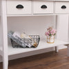 White Console Table Hallway Side Desk w/3 Drawers & Shelf Worktop Furniture