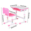 Ergonomic Kids Study Desk and Chair Set Childrens Study Room Height